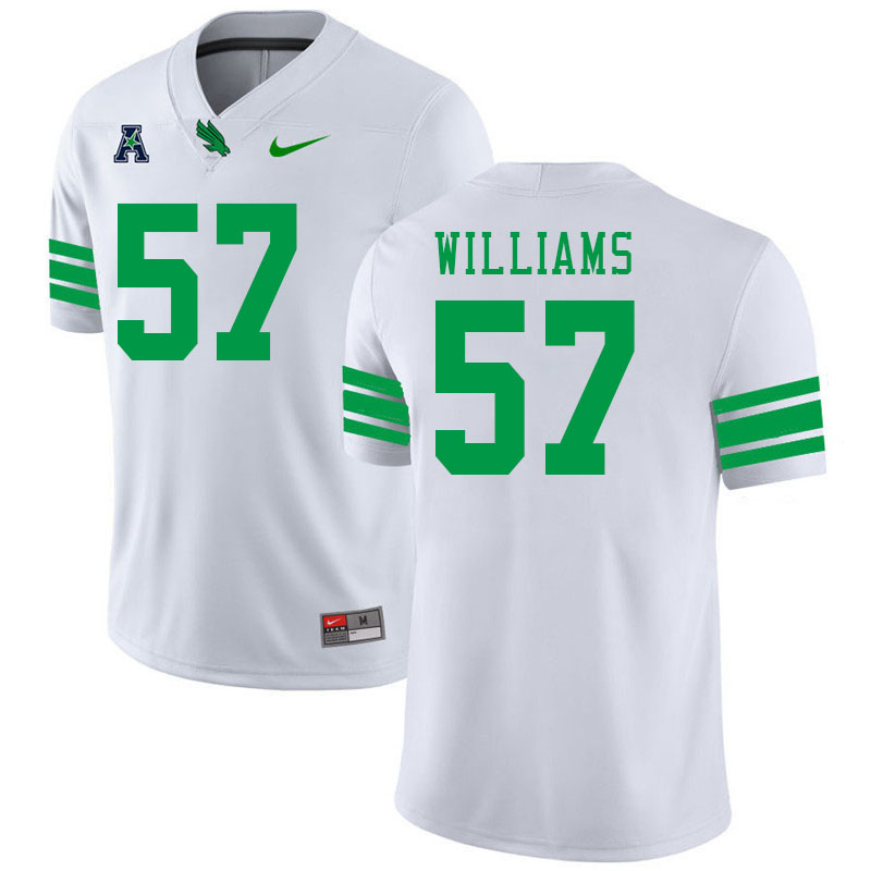 #57 Austin Williams North Texas Mean Green College Football Jerseys Stitched-White